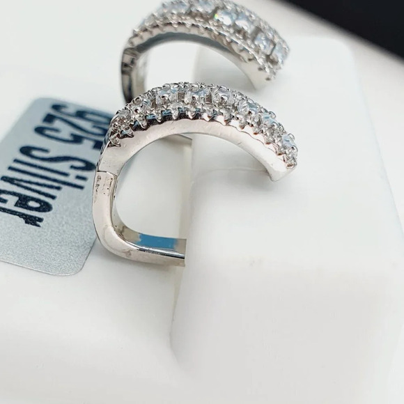 "925 Sterling Silver Cubic Zirconia Earrings, UU1P6A6161 - Picture 8 of 11